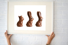 DIY pop art chocolate bunny photographs