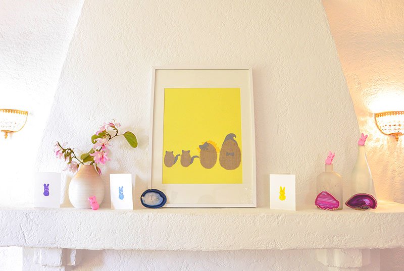 DIY burlap egg family art