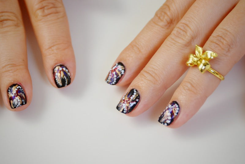 DIY firework nail art