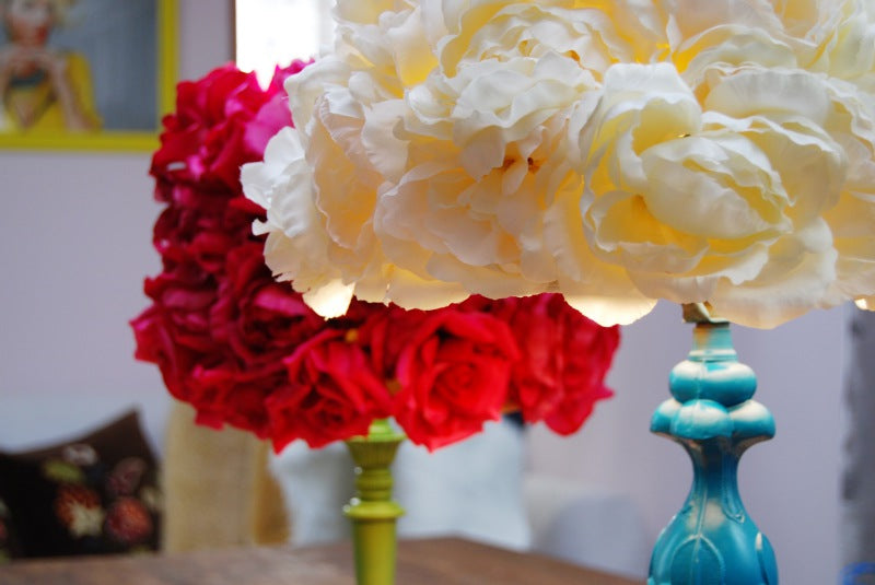 DIY faux flower lampshade