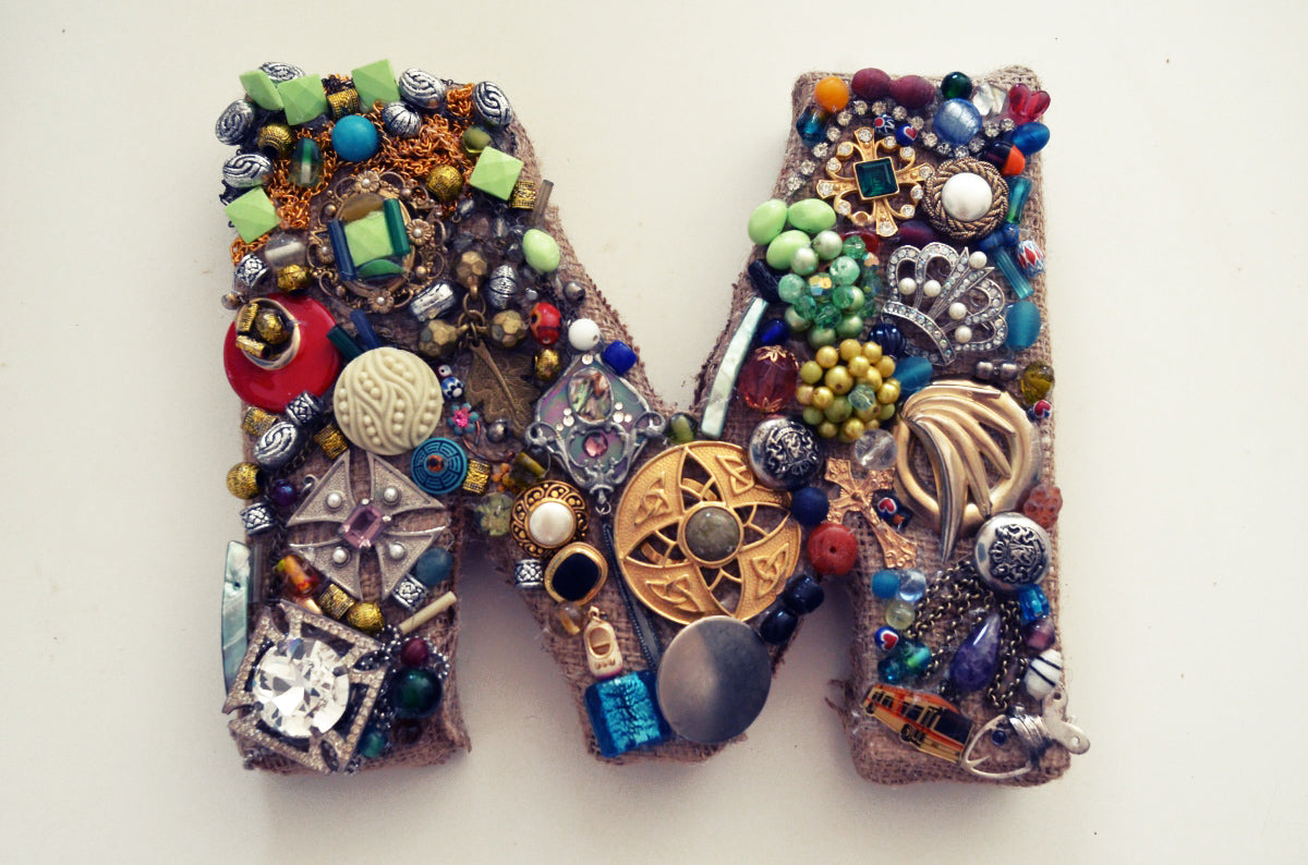 DIY upcycled jewelry 3d letters