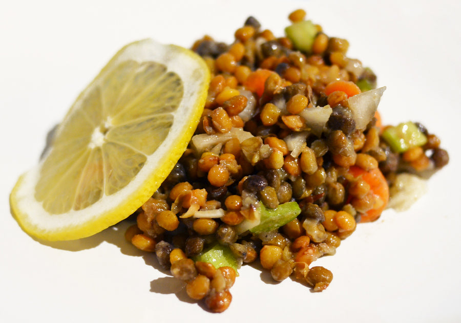 fresh lemon lentil salad