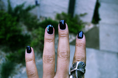 jeweled and black nails