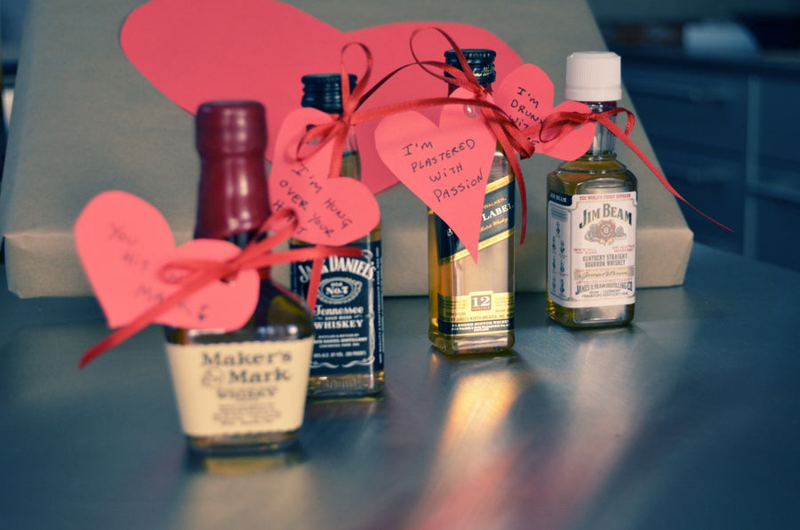 DIY liquor and hearts valentine for guys