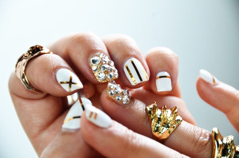 nails of the week: disco stripes