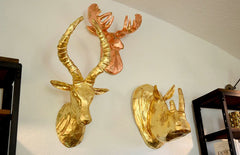 DIY gold leaf animal busts
