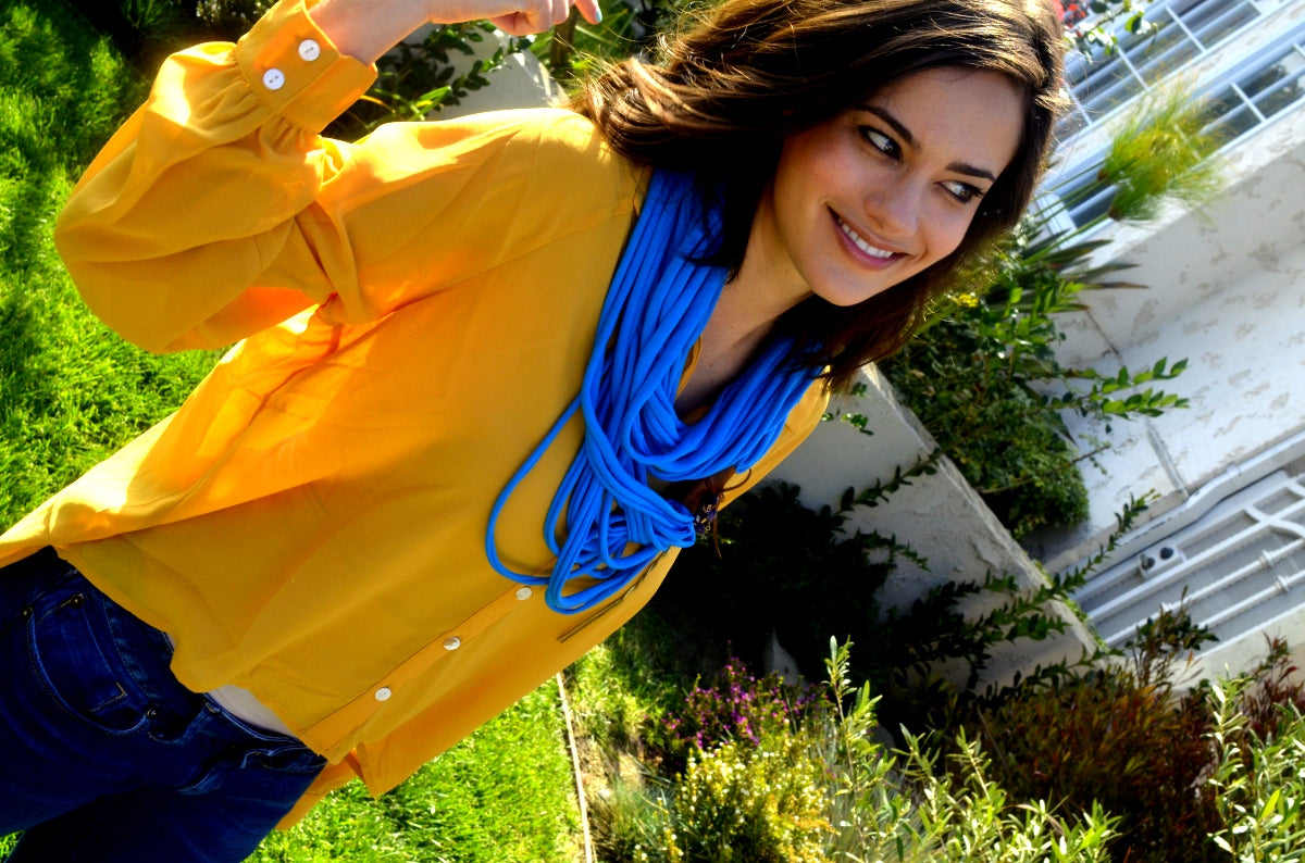 DIY upcycled t-shirt scarf