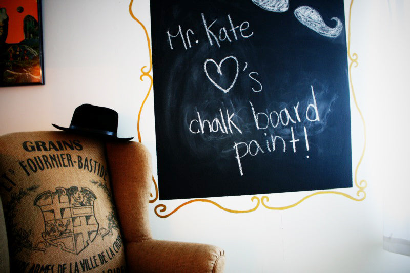 DIY chalkboard with painted frame