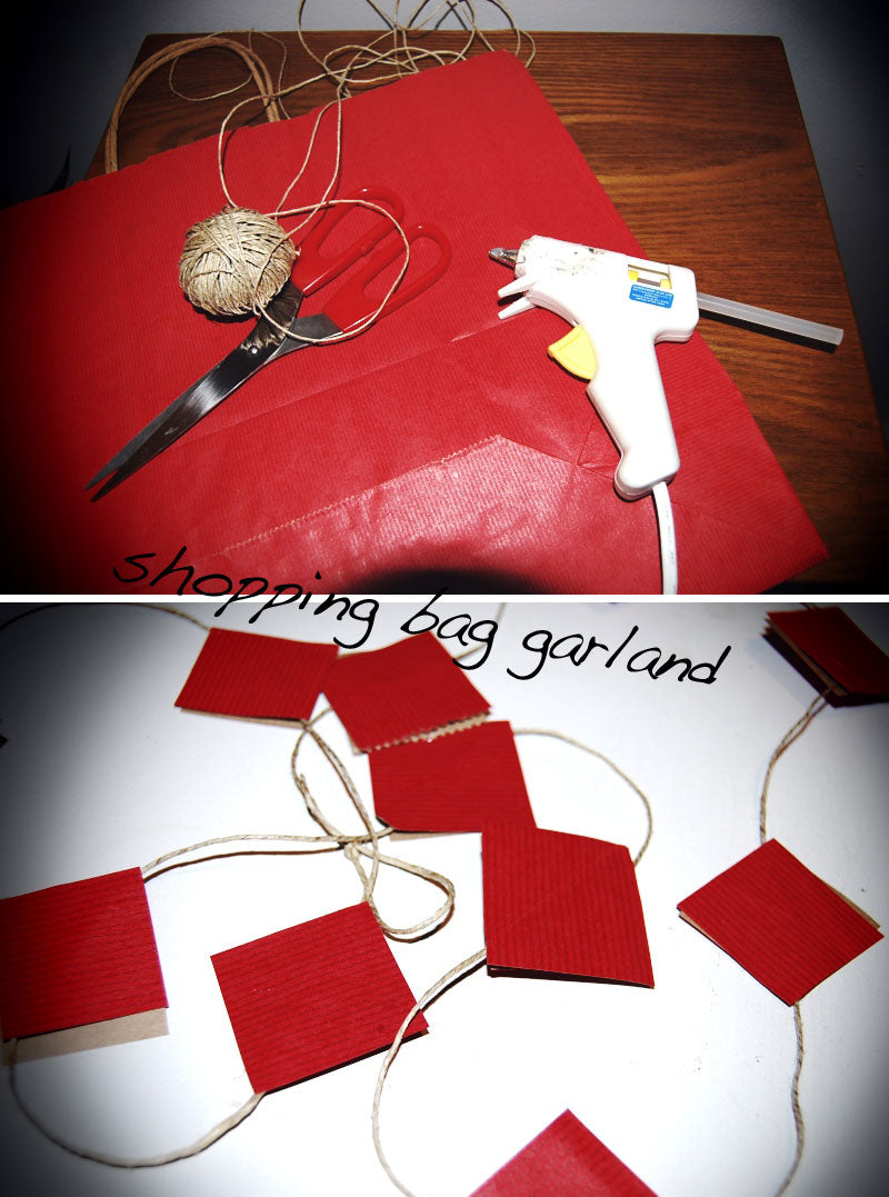 DIY Christmas/ holiday shopping bag tree garland