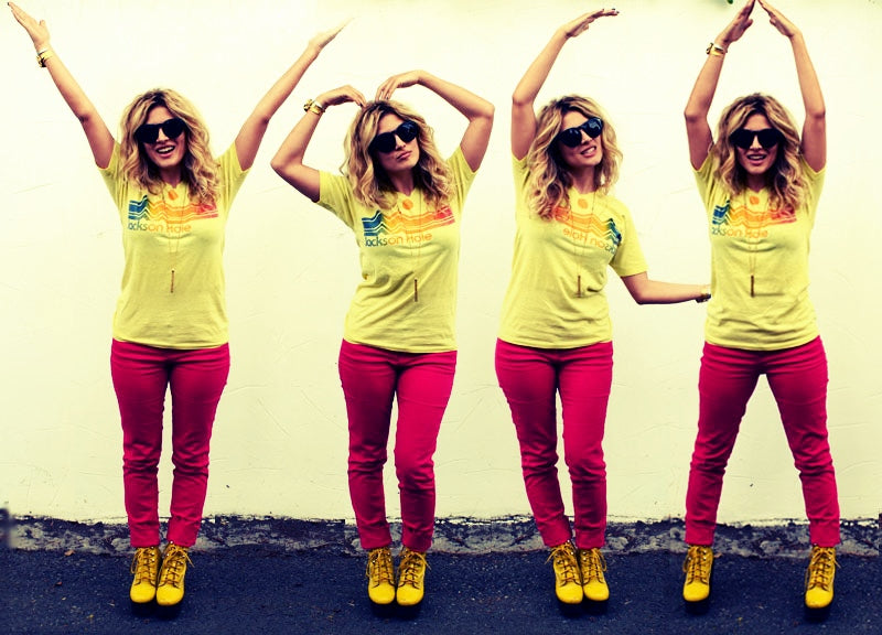 ootd: yellow on pink on yellow