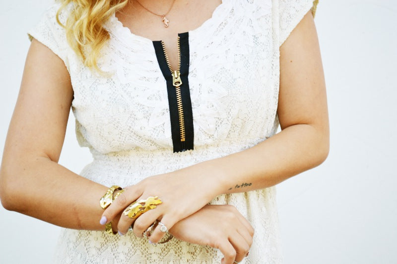 DIY upcycle with exposed zippers