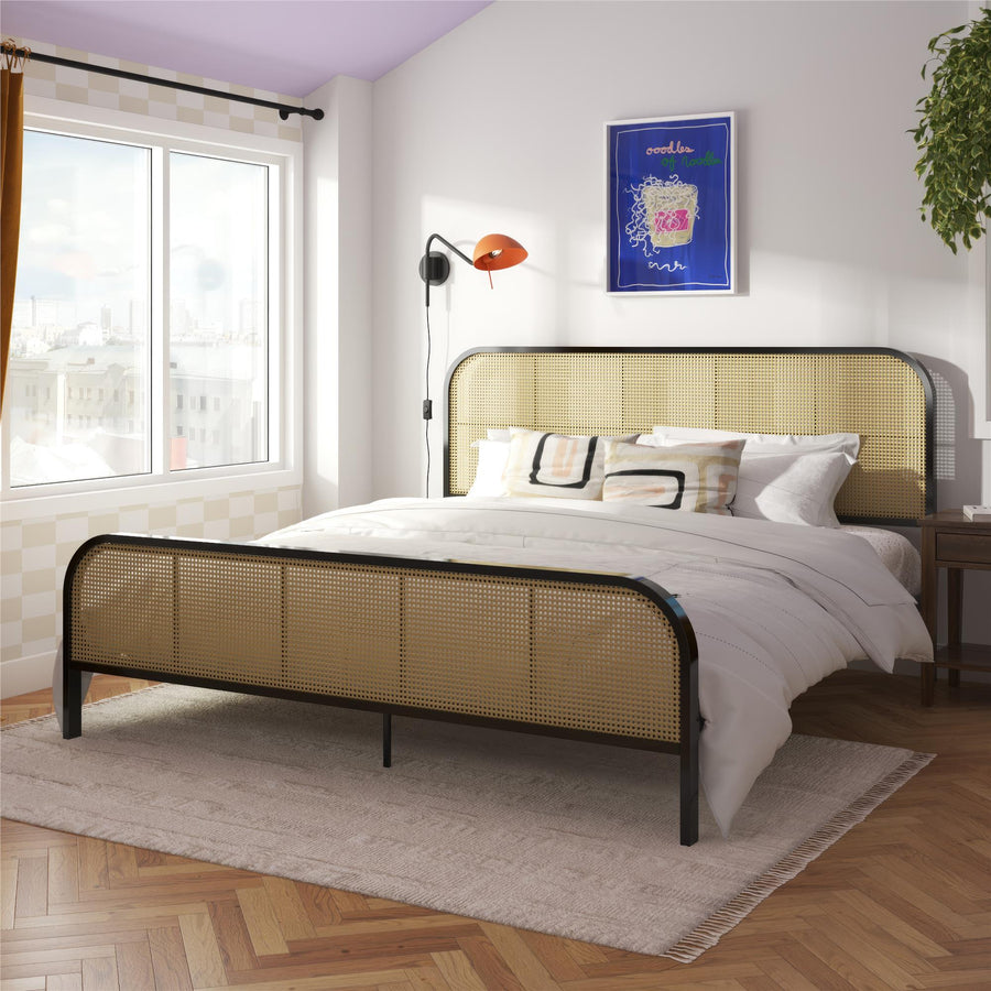 Roxanne Metal and Cane Bed