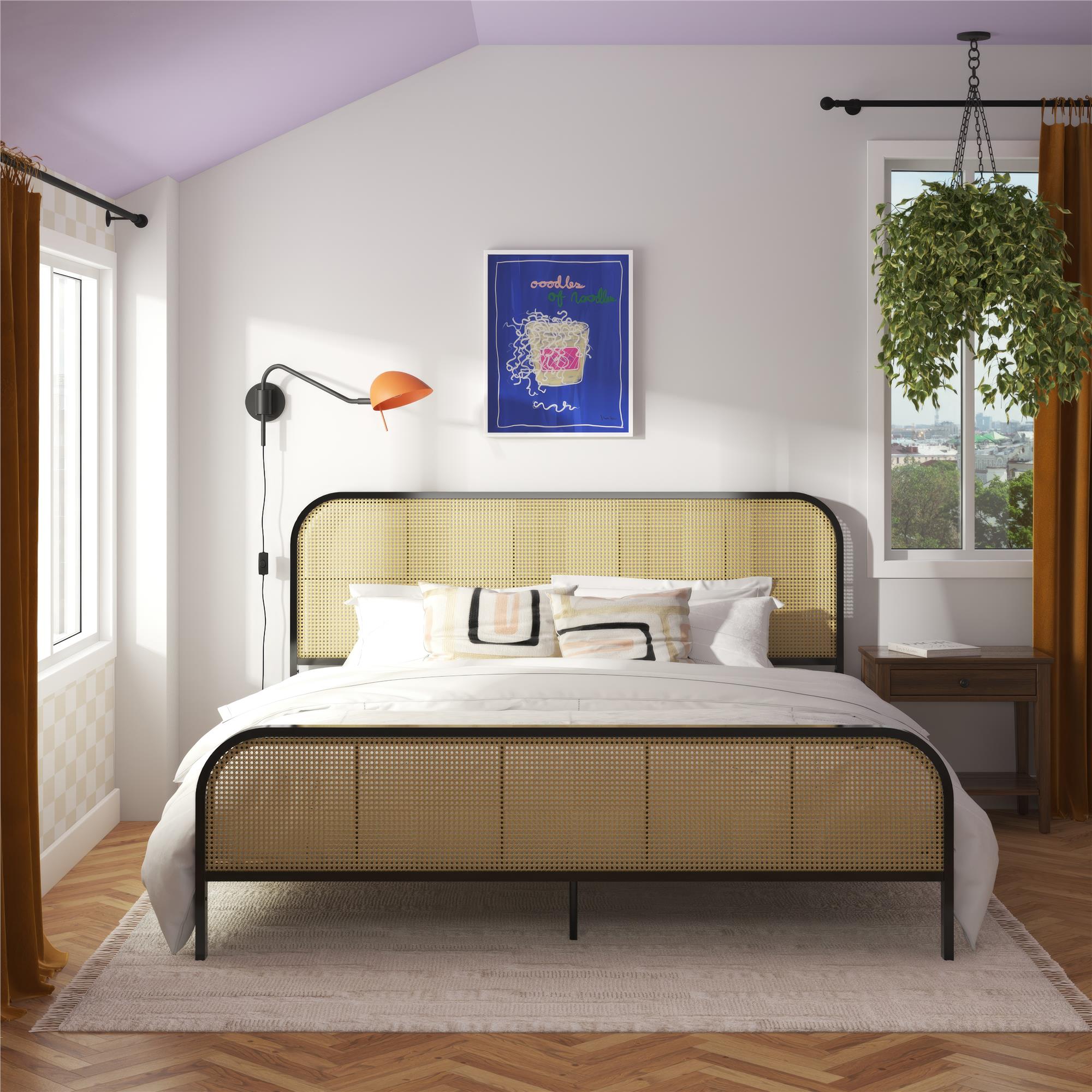 Roxanne Metal and Cane Bed