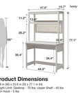 Tess Standing Desktop & Workstation with Modular Storage Options, Ivory Oak