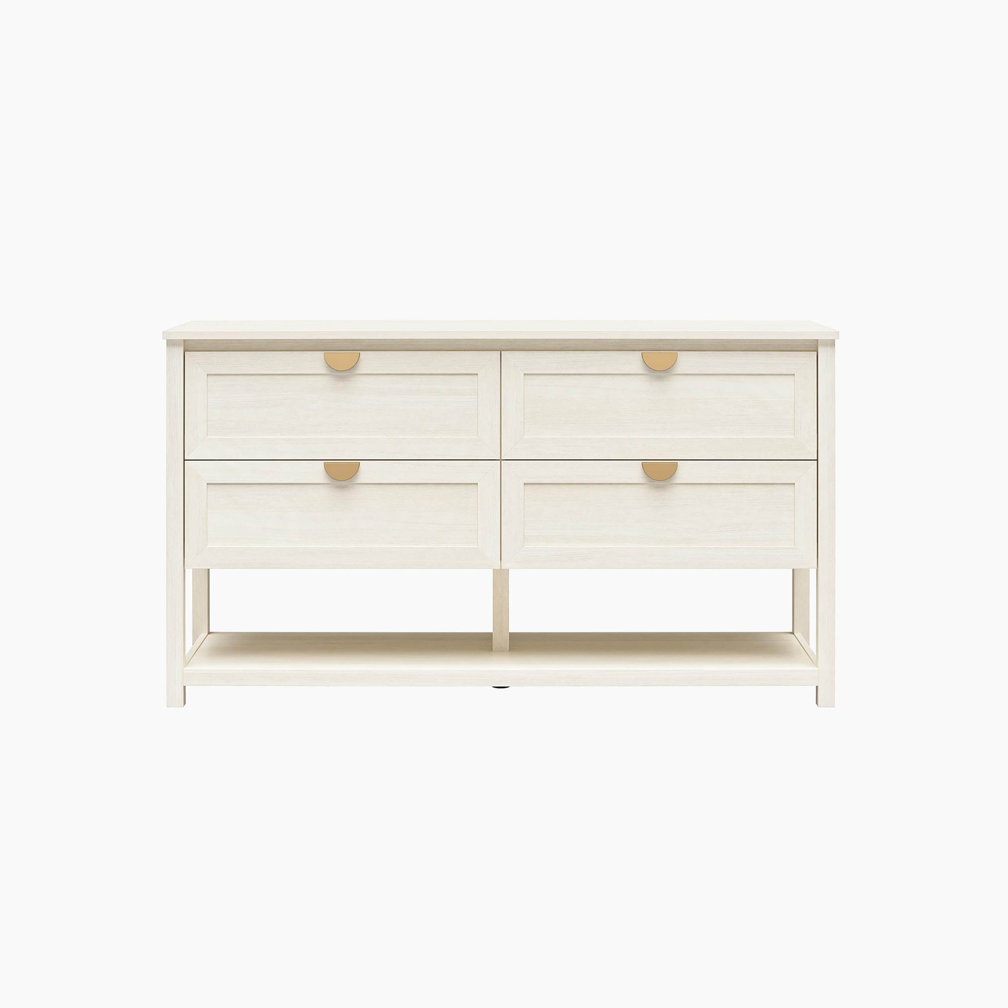 Primrose Wide 4 Drawer Dresser with Lower Shelf