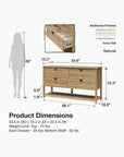 Primrose Wide 4 Drawer Dresser with Lower Shelf