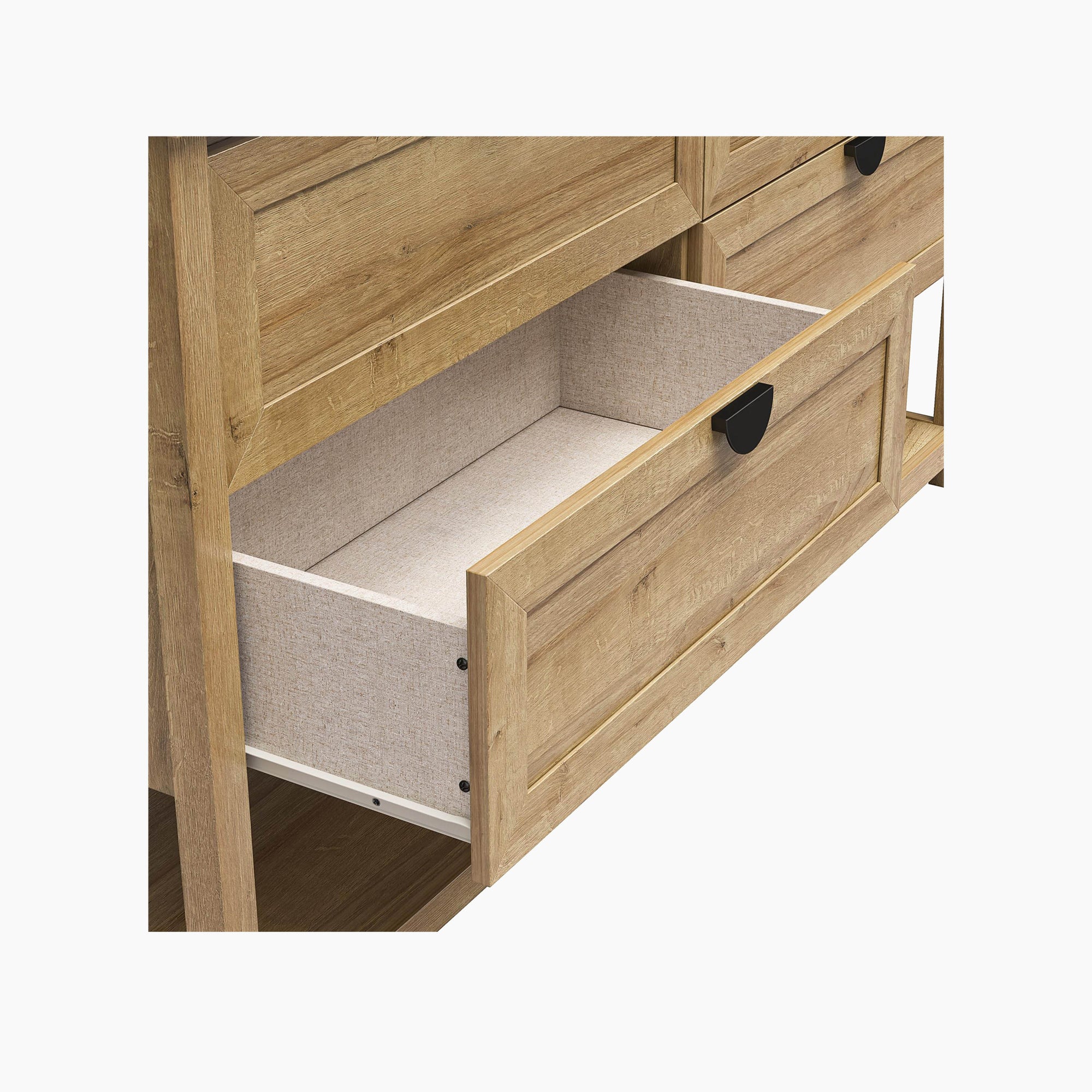 Primrose Wide 4 Drawer Dresser with Lower Shelf