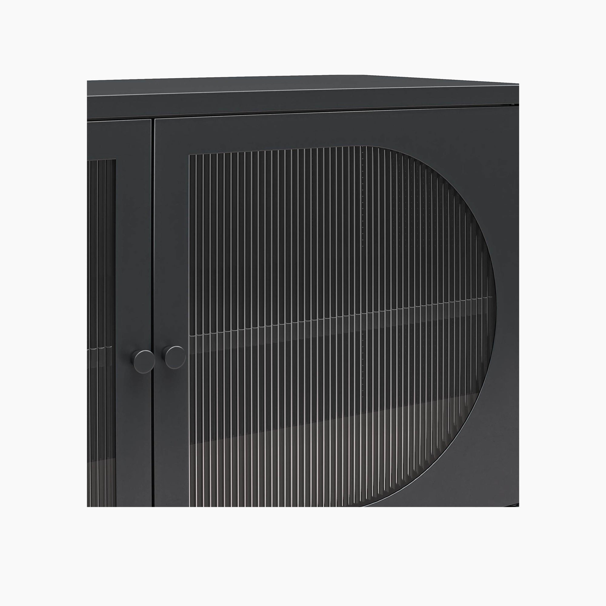 Low Luna Accent Cabinet with Fluted Glass