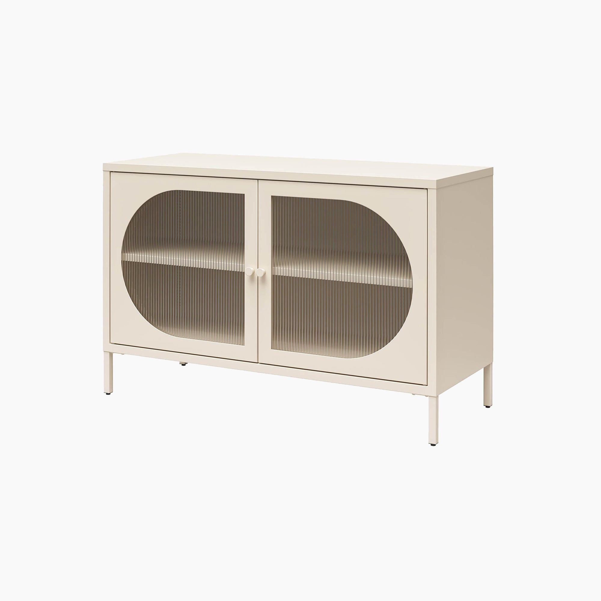 Low Luna Accent Cabinet with Fluted Glass