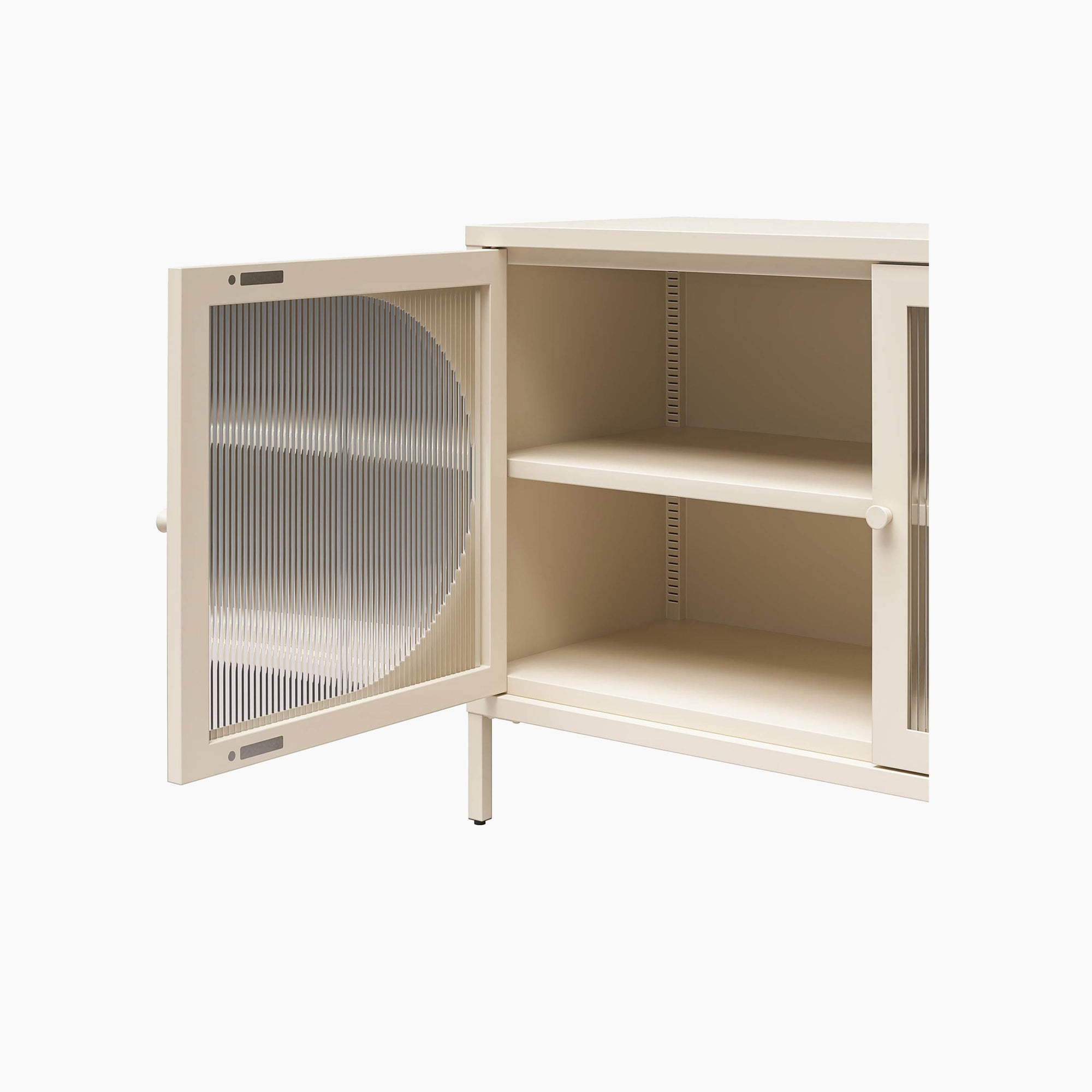Low Luna Accent Cabinet with Fluted Glass