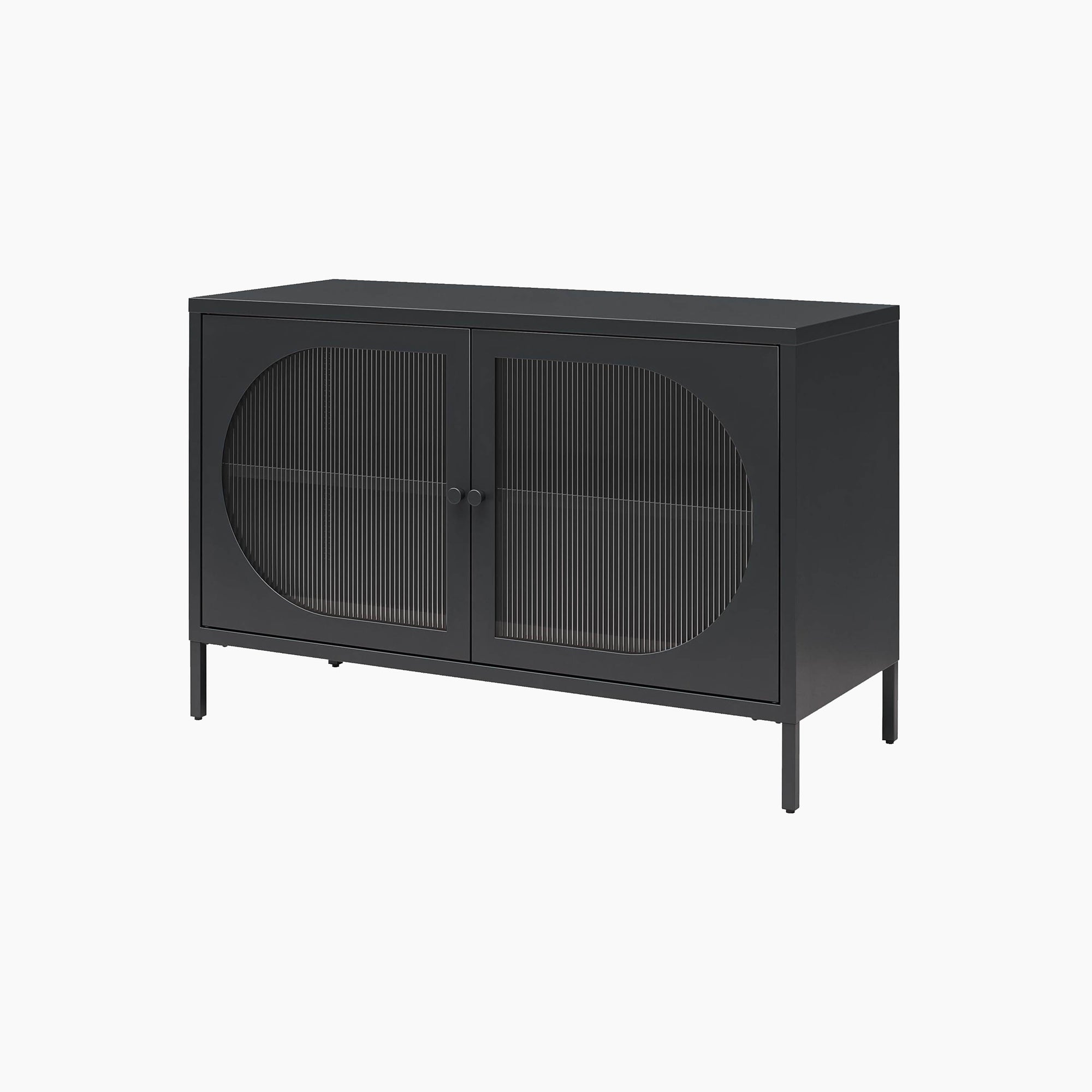 Low Luna Accent Cabinet with Fluted Glass