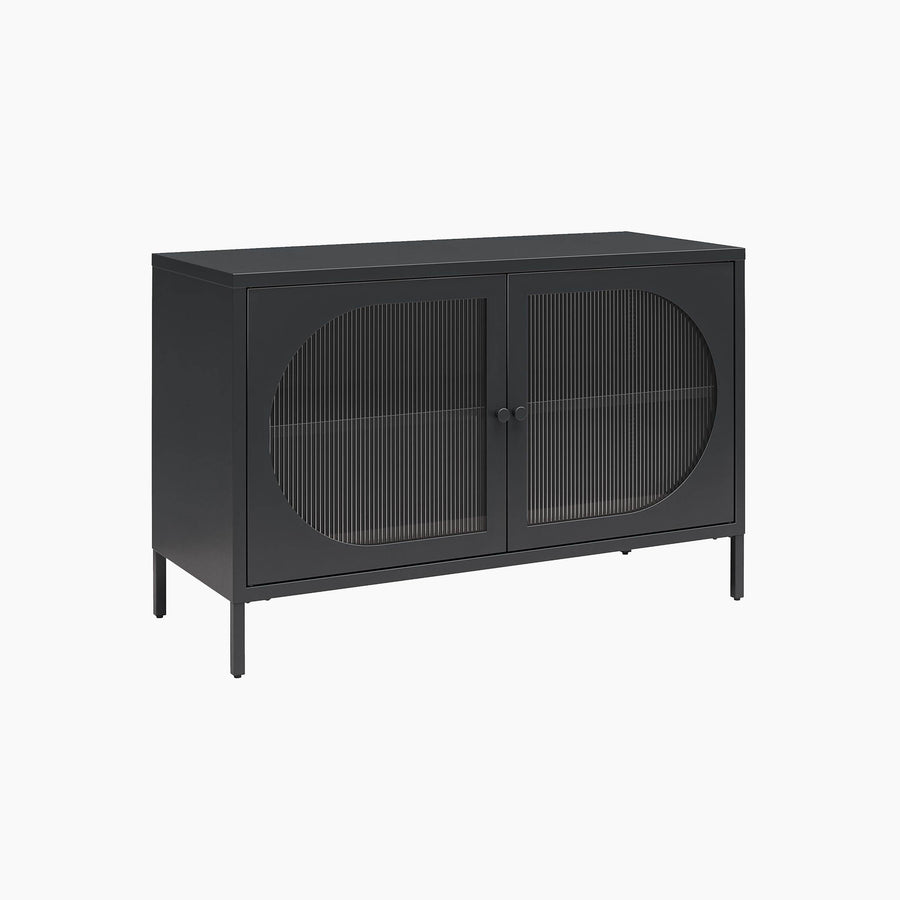 Low Luna Accent Cabinet with Fluted Glass