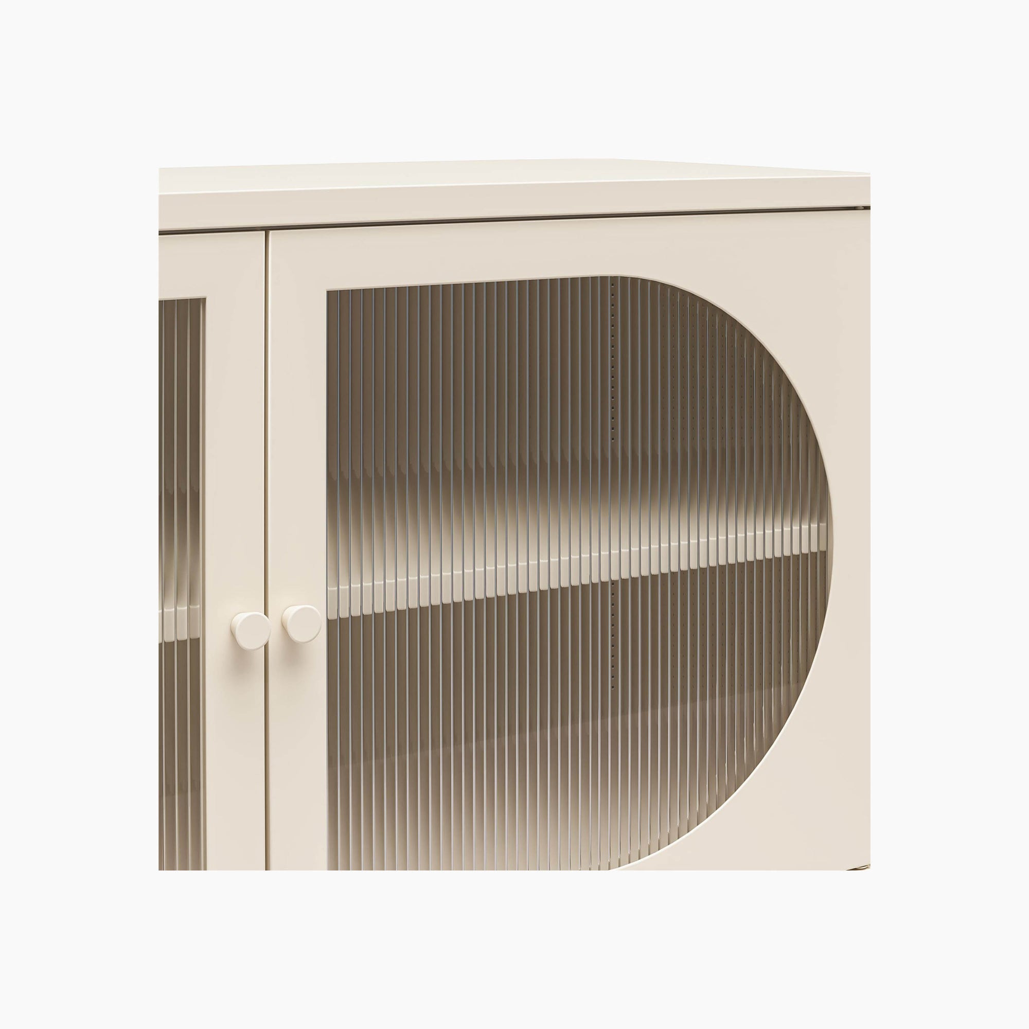 Low Luna Accent Cabinet with Fluted Glass