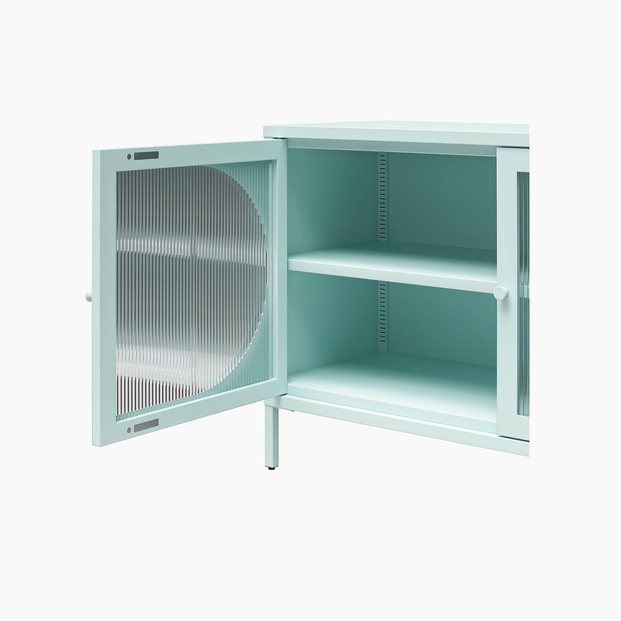 Low Luna Accent Cabinet with Fluted Glass