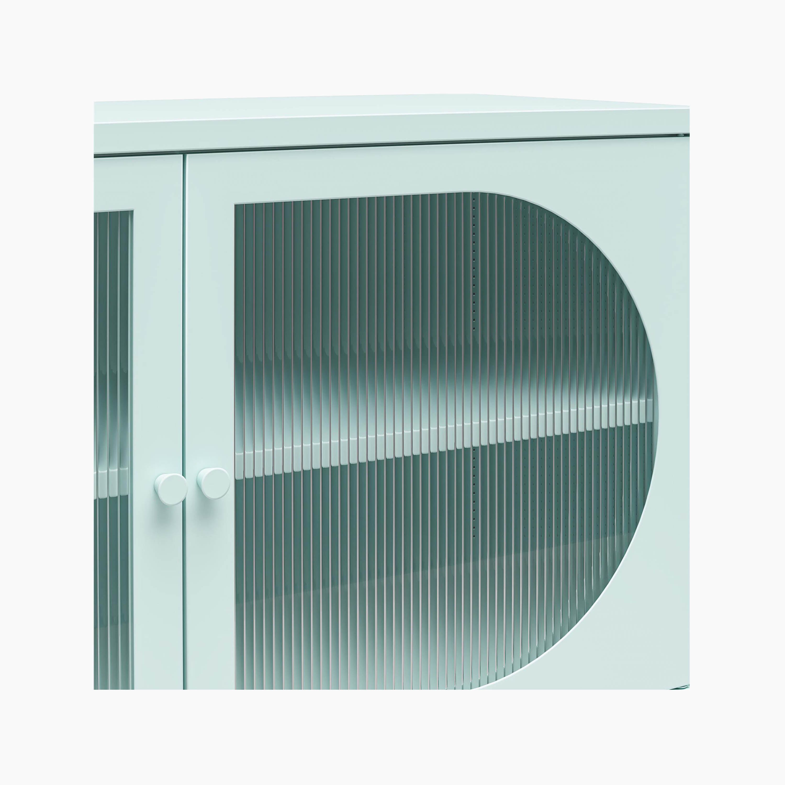 エレガントなホームファッションConnorガラスtwo-door壁キャビネット ラグジュアリー（2Drawers） キャビネット - リビングボード