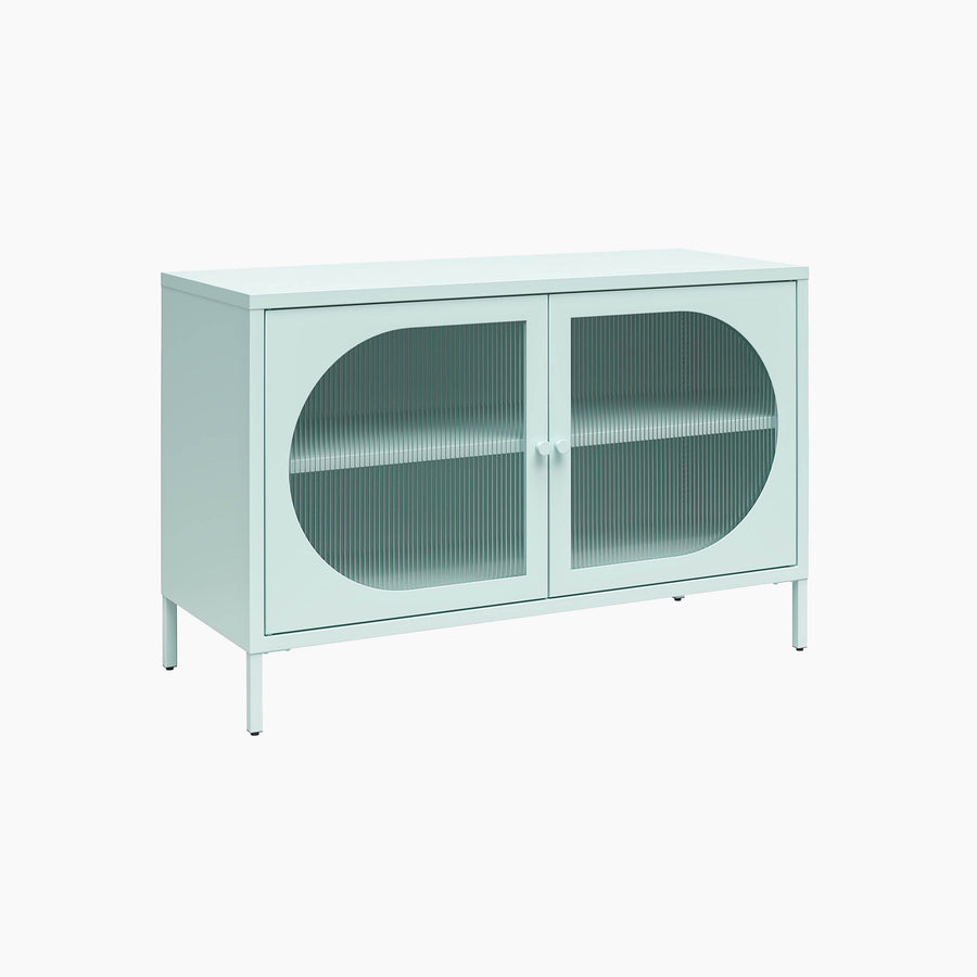 Low Luna Accent Cabinet with Fluted Glass