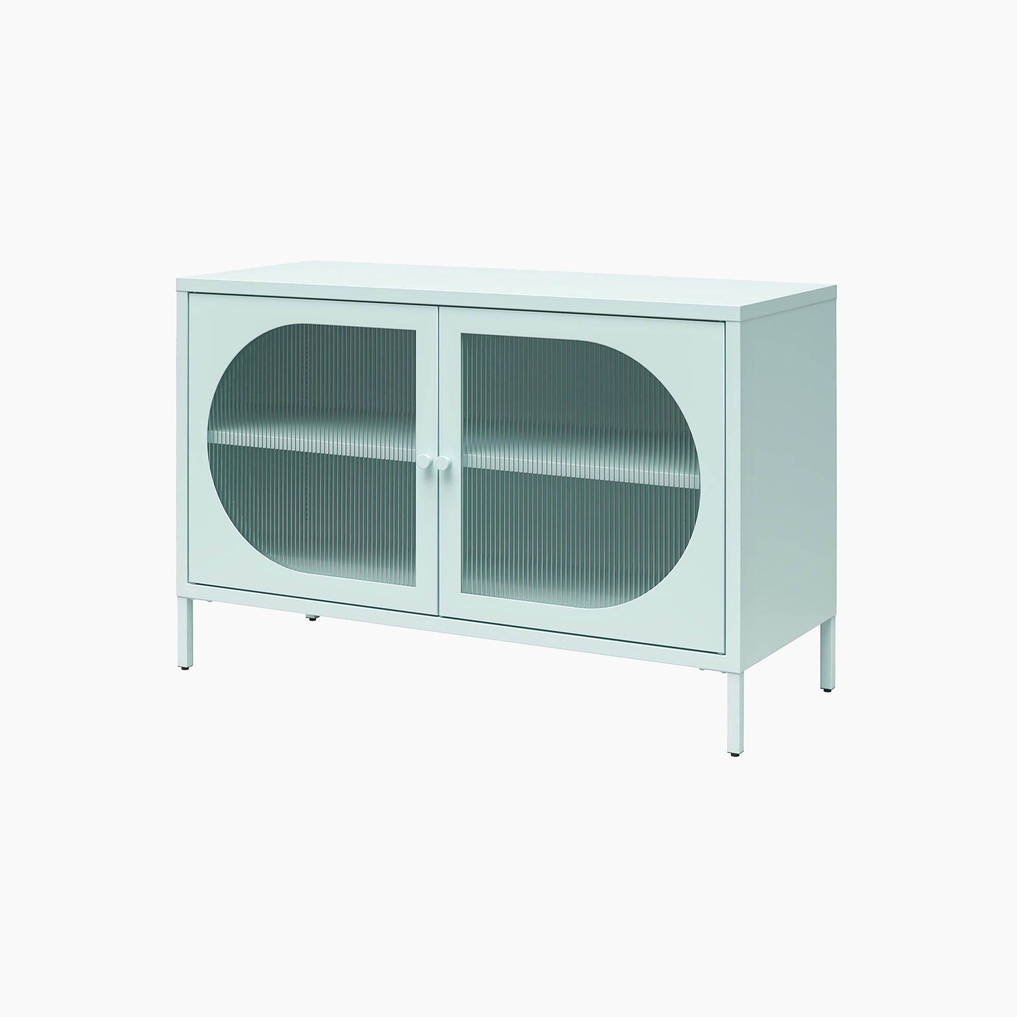 Low Luna Accent Cabinet with Fluted Glass