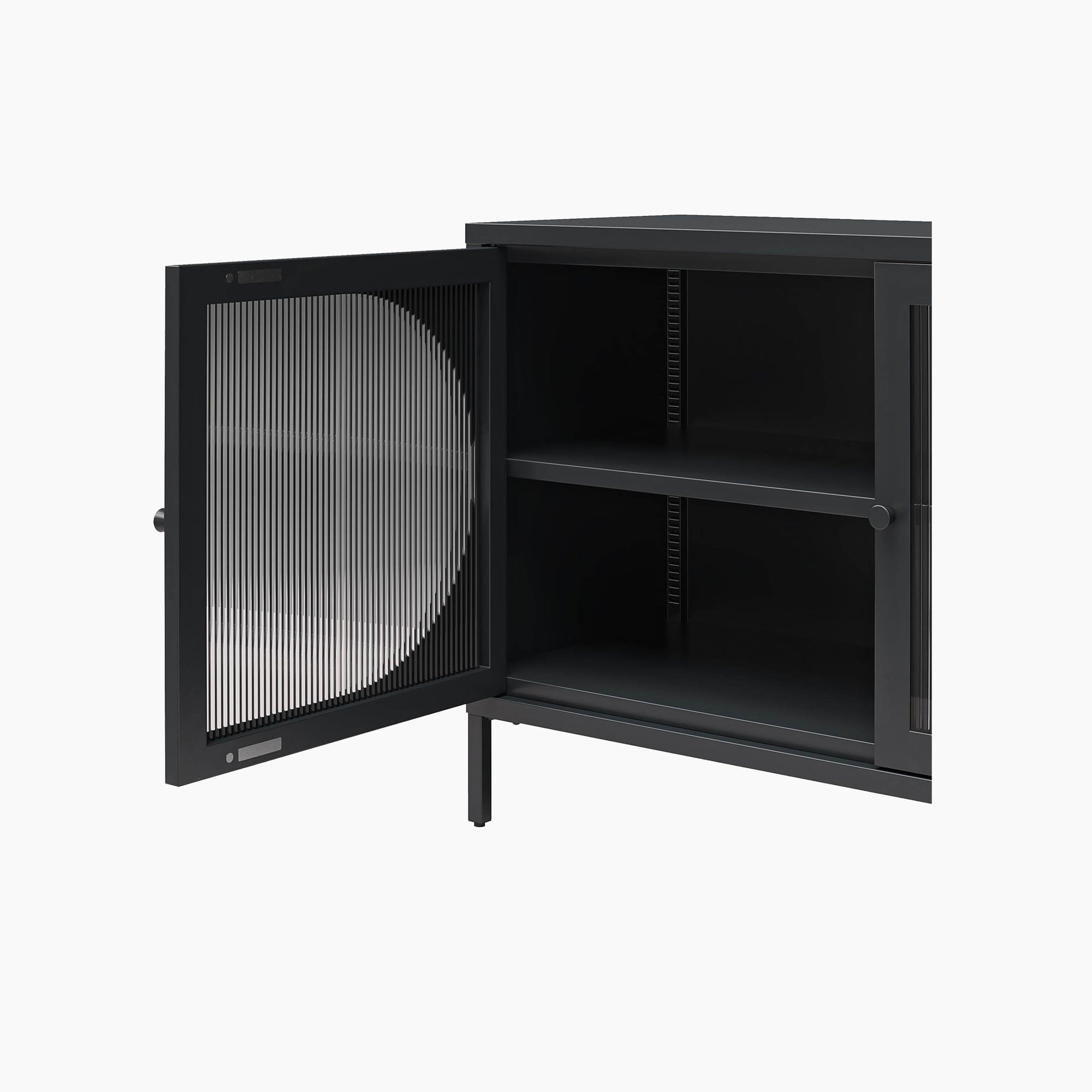 Low Luna Accent Cabinet with Fluted Glass