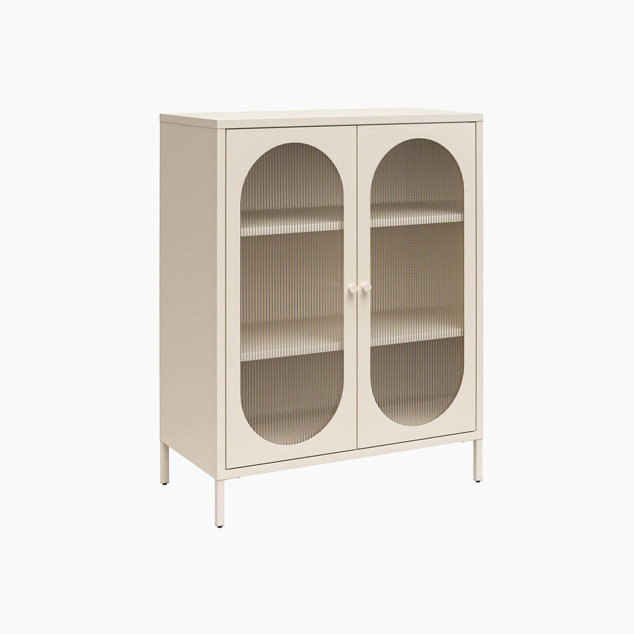 Luna Accent Cabinet with Fluted Glass