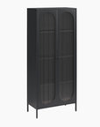 Luna Tall Accent Cabinet with Fluted Glass