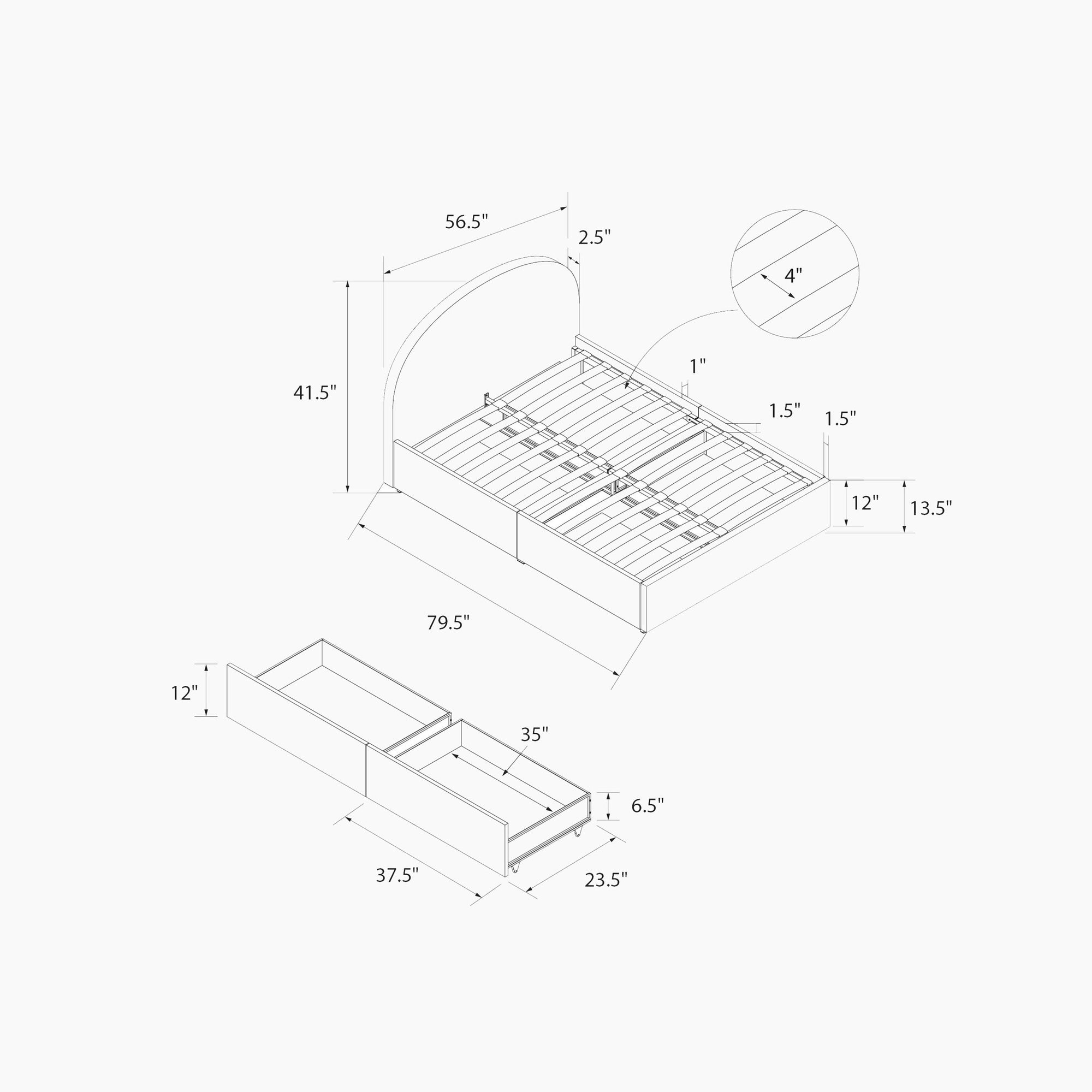 Moon Upholstered Bed