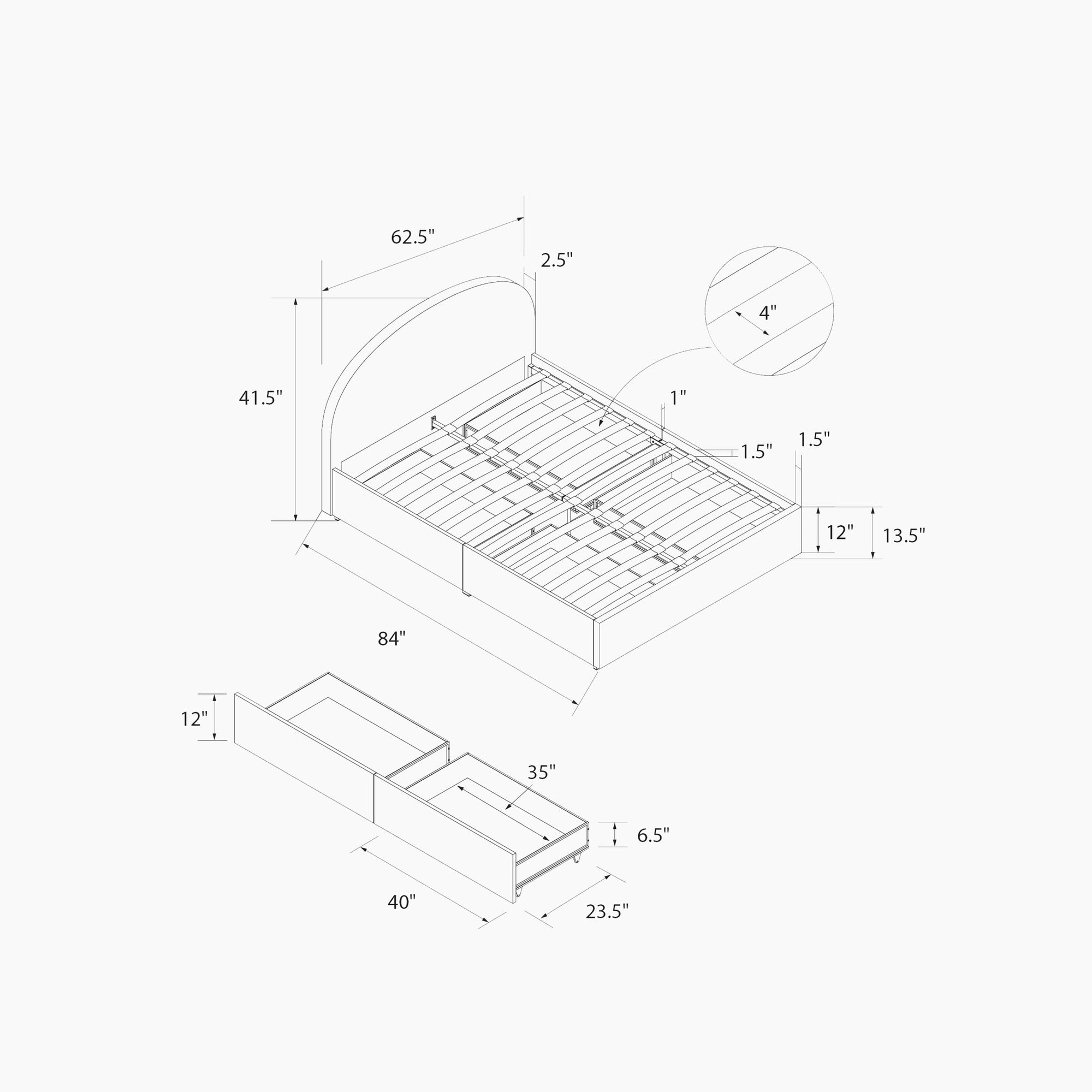 Moon Upholstered Bed