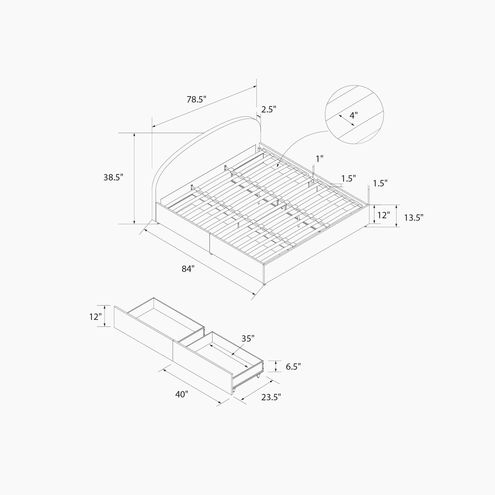 Moon Upholstered Bed