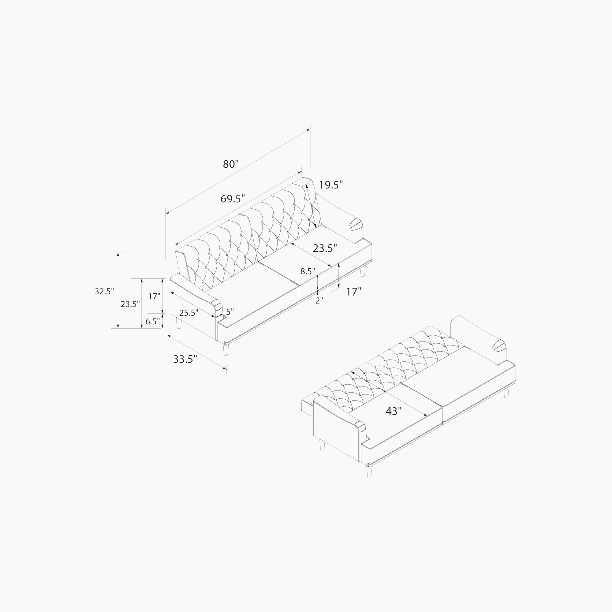 Stella Convertible Sofa Bed