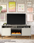 Mr. Kate Daphne Fluted Contemporary Electric Fireplace TV Stand for TVs up to 70" - Taupe