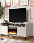 Mr. Kate Daphne Fluted Contemporary Electric Fireplace TV Stand for TVs up to 70" - Taupe