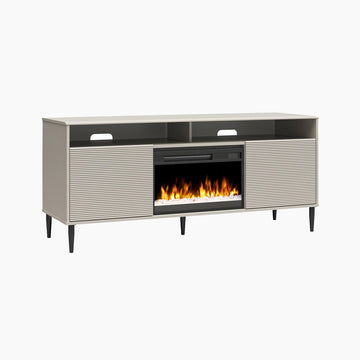 Mr. Kate Daphne Fluted Contemporary Electric Fireplace TV Stand for TVs up to 70" - Taupe