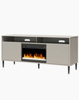 Mr. Kate Daphne Fluted Contemporary Electric Fireplace TV Stand for TVs up to 70" - Taupe