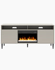 Mr. Kate Daphne Fluted Contemporary Electric Fireplace TV Stand for TVs up to 70" - Taupe