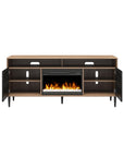 Mr. Kate Daphne Fluted Contemporary Electric Fireplace TV Stand for TVs up to 70" - Walnut/Black