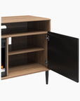 Mr. Kate Daphne Fluted Contemporary Electric Fireplace TV Stand for TVs up to 70" - Walnut/Black