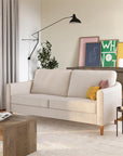 Mr. Kate Moon 73.5" Upholstered Sofa with Curved Back - Ivory Velvet