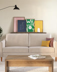 Mr. Kate Moon 73.5" Upholstered Sofa with Curved Back - Ivory Velvet