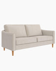 Mr. Kate Moon 73.5" Upholstered Sofa with Curved Back - Ivory Velvet