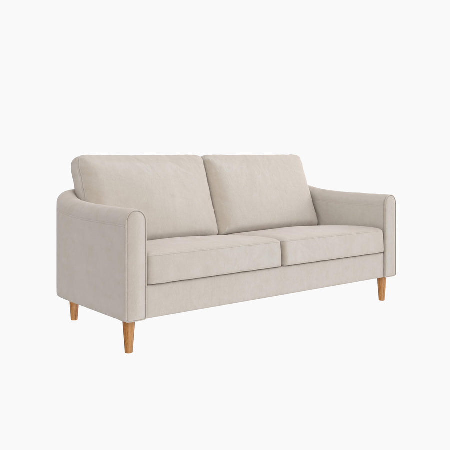 Mr. Kate Moon 73.5" Upholstered Sofa with Curved Back - Ivory Velvet