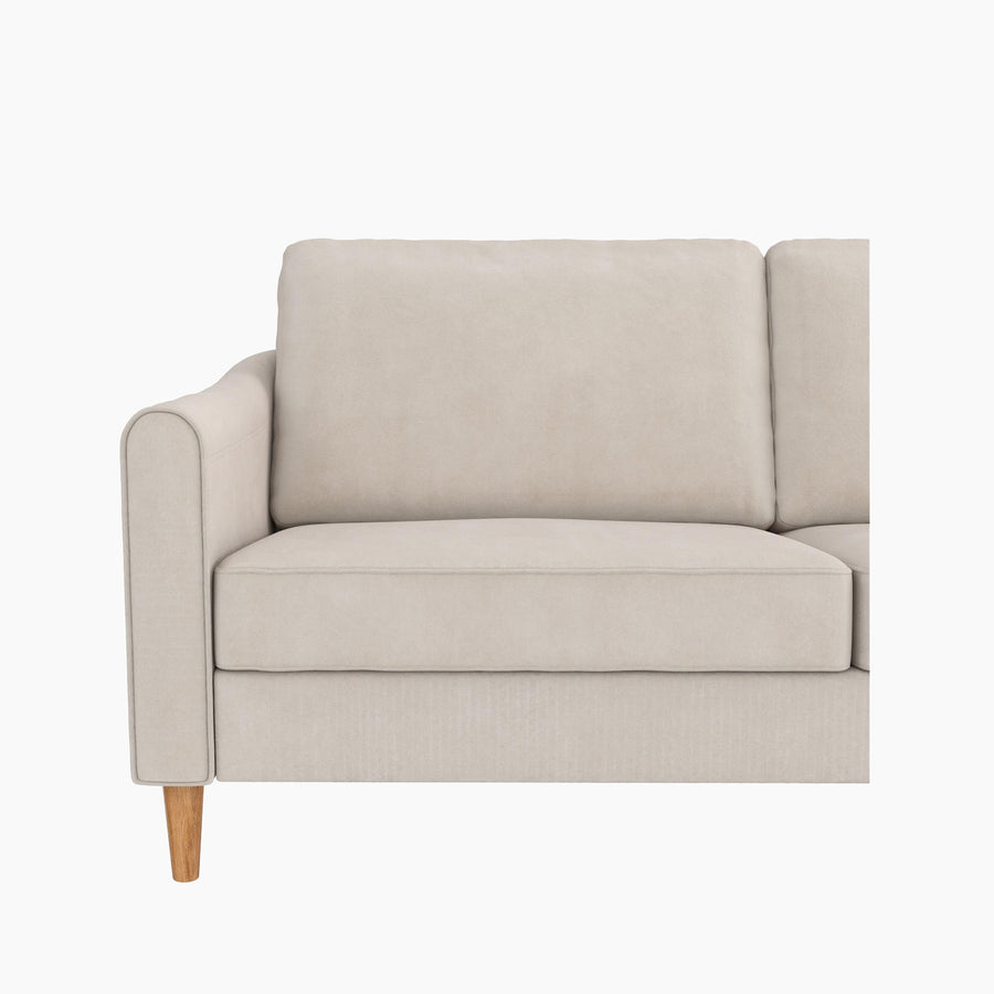 Mr. Kate Moon 73.5" Upholstered Sofa with Curved Back - Ivory Velvet